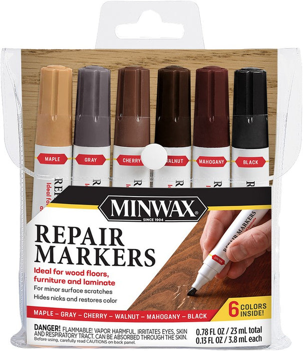 Minwax 220006666 6-Color Multipack of Repair Markers