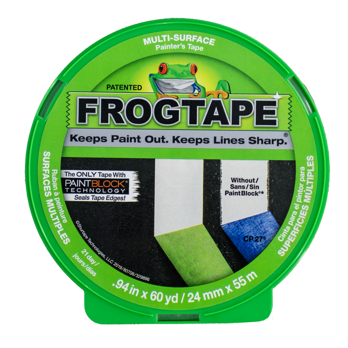 FrogTape 1.88 in. x 60 yd. Green Multi-Surface Painter's Tape, 3-Pack