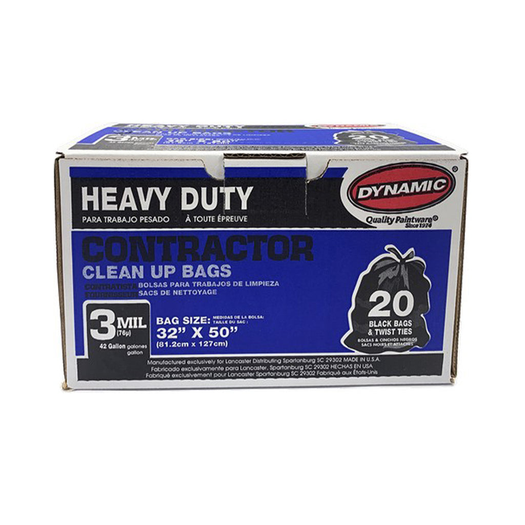 Dyno Products-42 Gallon Contractor Trash Bags Heavy Duty 3 Mil Black - 36  Count Large Trash Bags - Individually Folded - Industrial Trash Bags – 33W  x 48L 