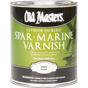 Old Masters 92304 Qt Satin Oil Based Spar Marine Varnish