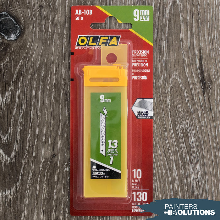 OLFA 9mm Precision Stainless Steel Blades (Pack of 10) (AB-10S)