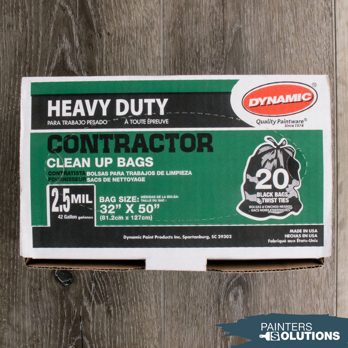 50pcs Heavy Duty Gallon Contractor 2.5 mil Trash Bags Garbage Bags Black